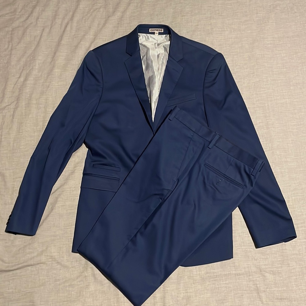 Express Blue Photographer Suit Slim Fit